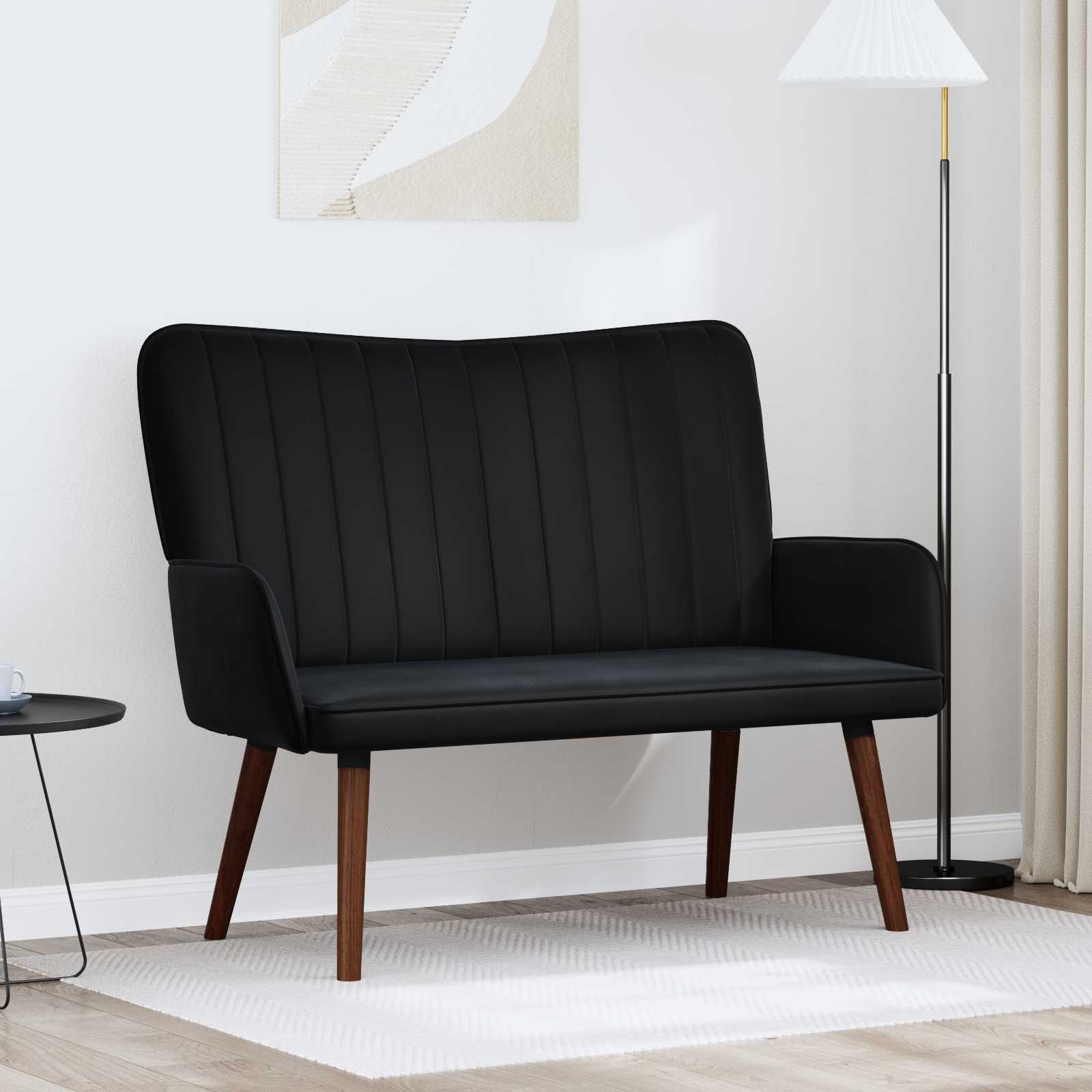 vidaXL Sofa dwuosobowa Czarny 115 x 61 x 87 cm Welur