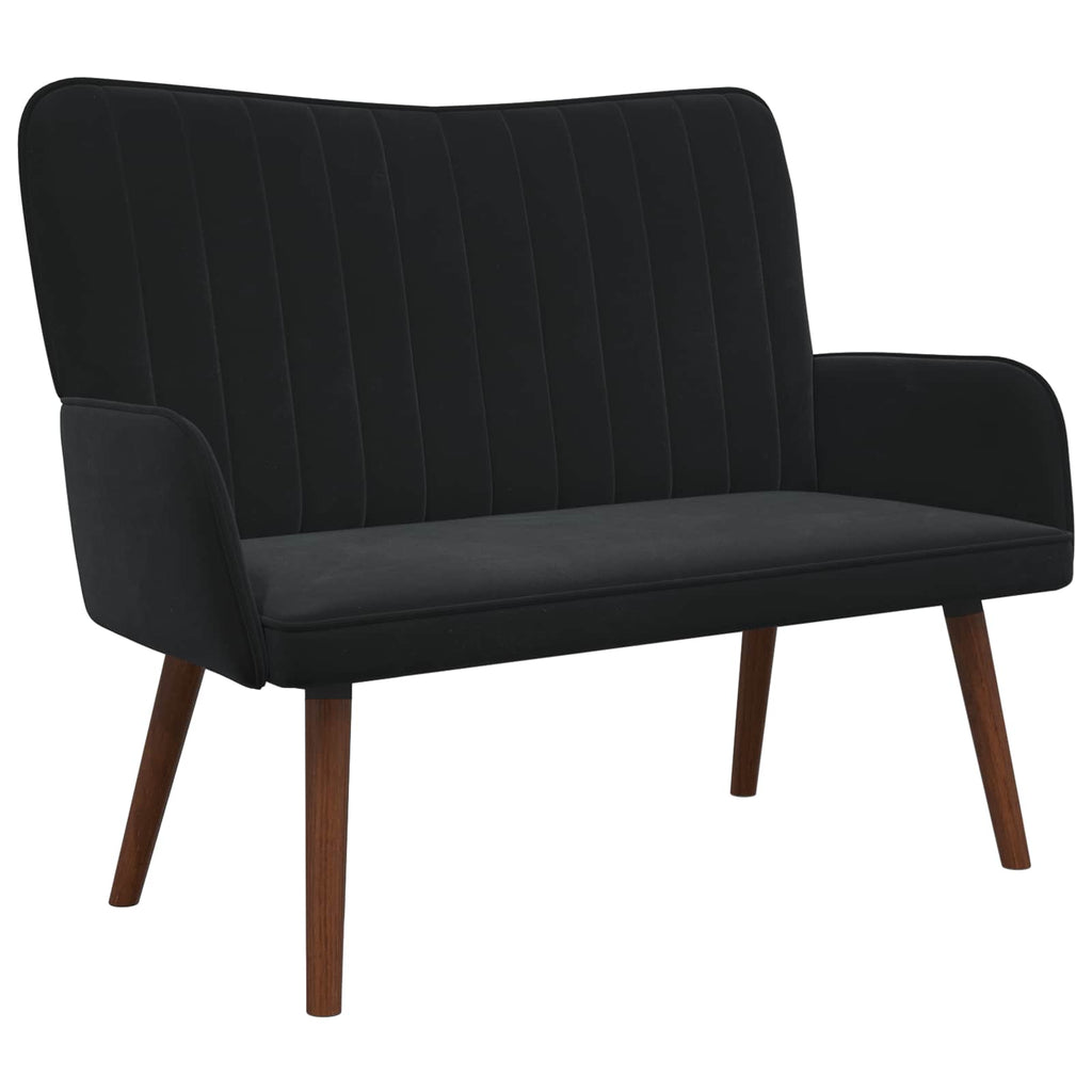 vidaXL Sofa dwuosobowa Czarny 115 x 61 x 87 cm Welur