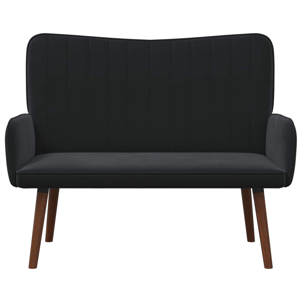 vidaXL Sofa dwuosobowa Czarny 115 x 61 x 87 cm Welur