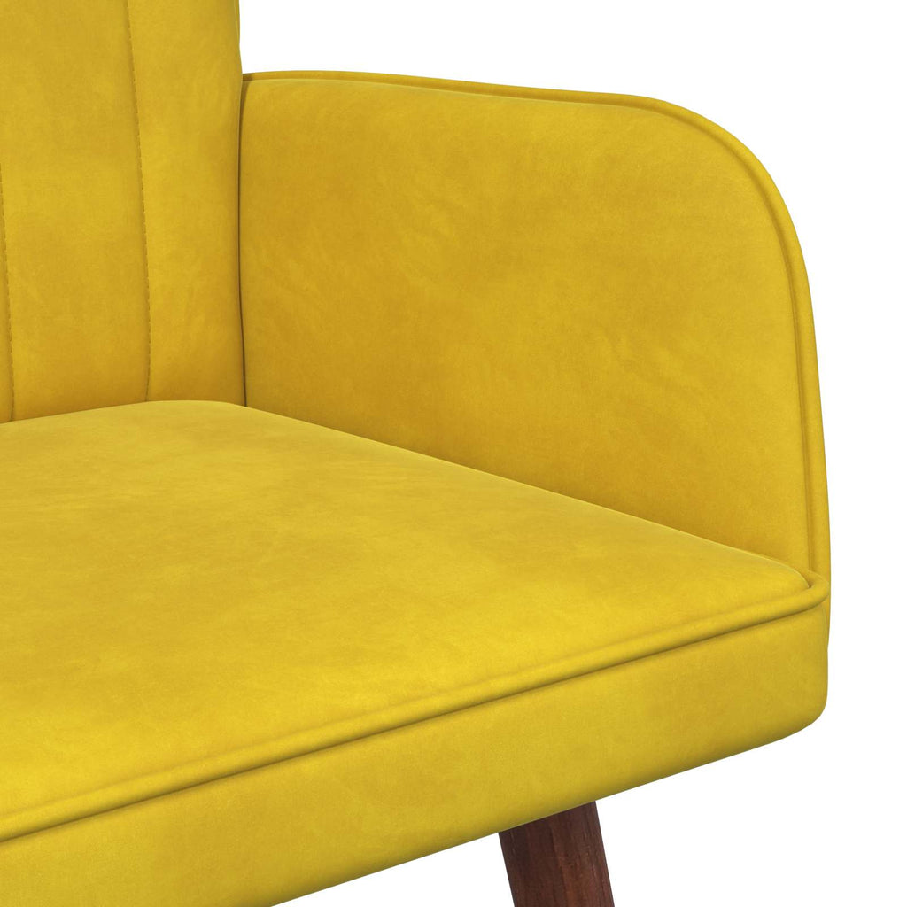 vidaXL Sofa dwuosobowa żółty 115 x 61 x 87 cm Welur