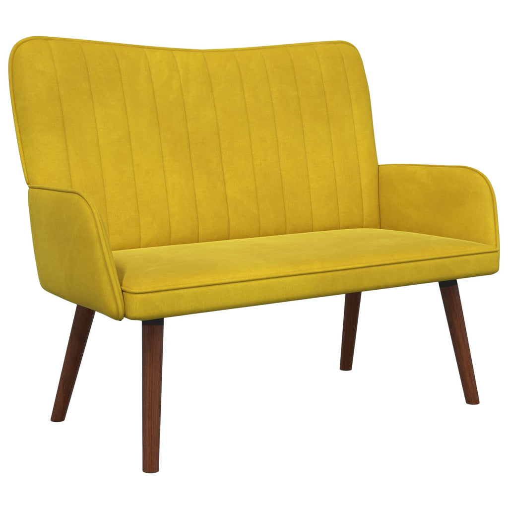 vidaXL Sofa dwuosobowa żółty 115 x 61 x 87 cm Welur
