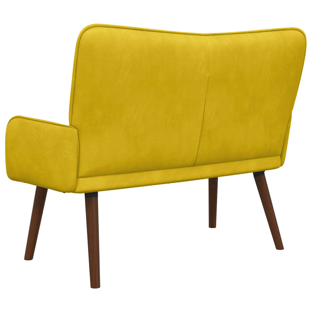 vidaXL Sofa dwuosobowa żółty 115 x 61 x 87 cm Welur