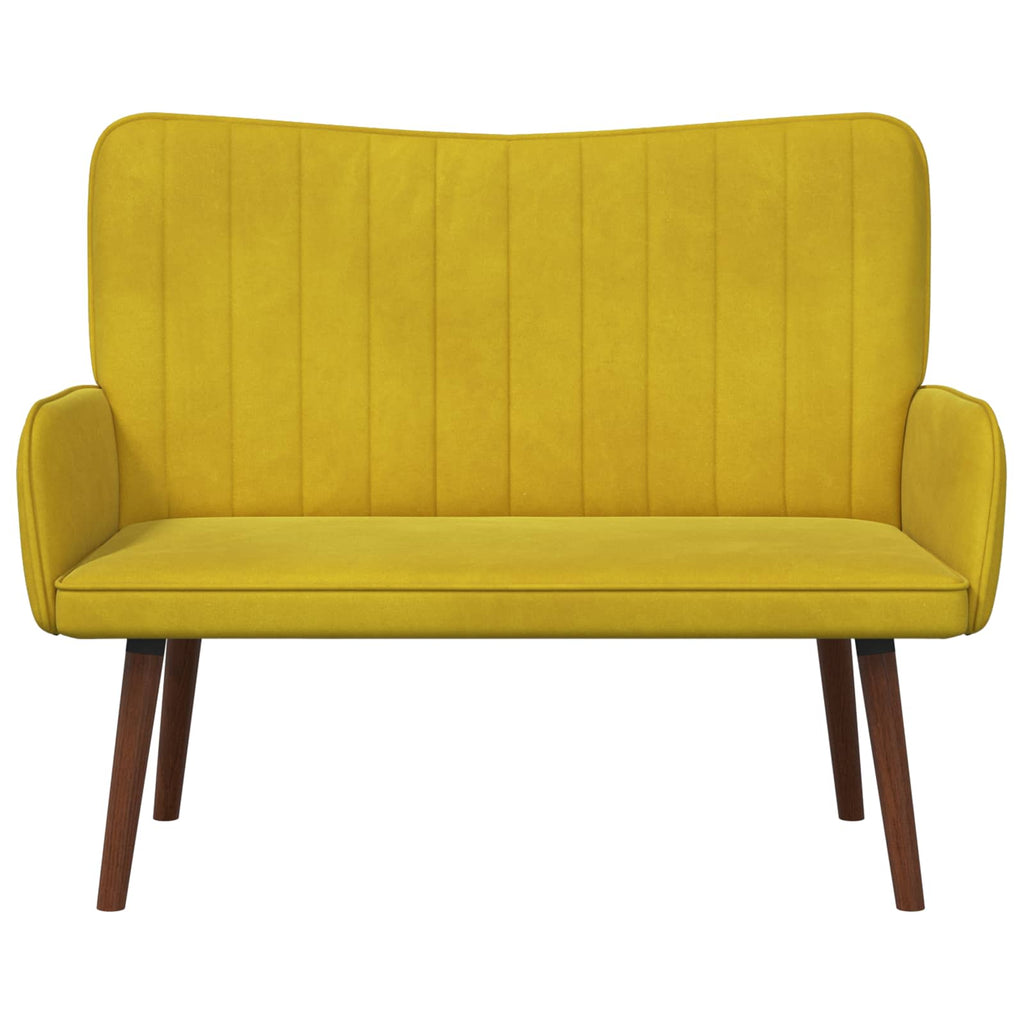 vidaXL Sofa dwuosobowa żółty 115 x 61 x 87 cm Welur