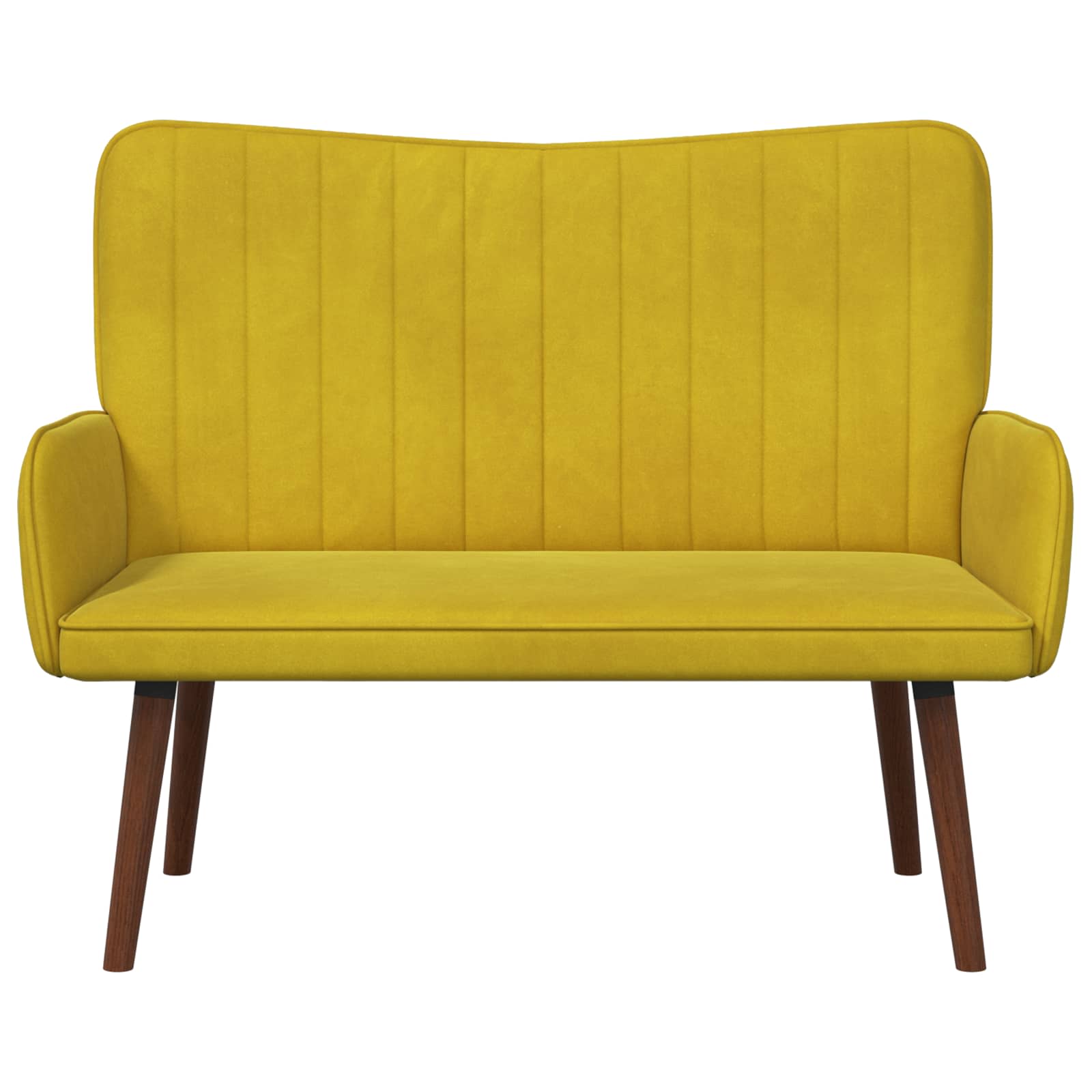 vidaXL Sofa dwuosobowa żółty 115 x 61 x 87 cm Welur