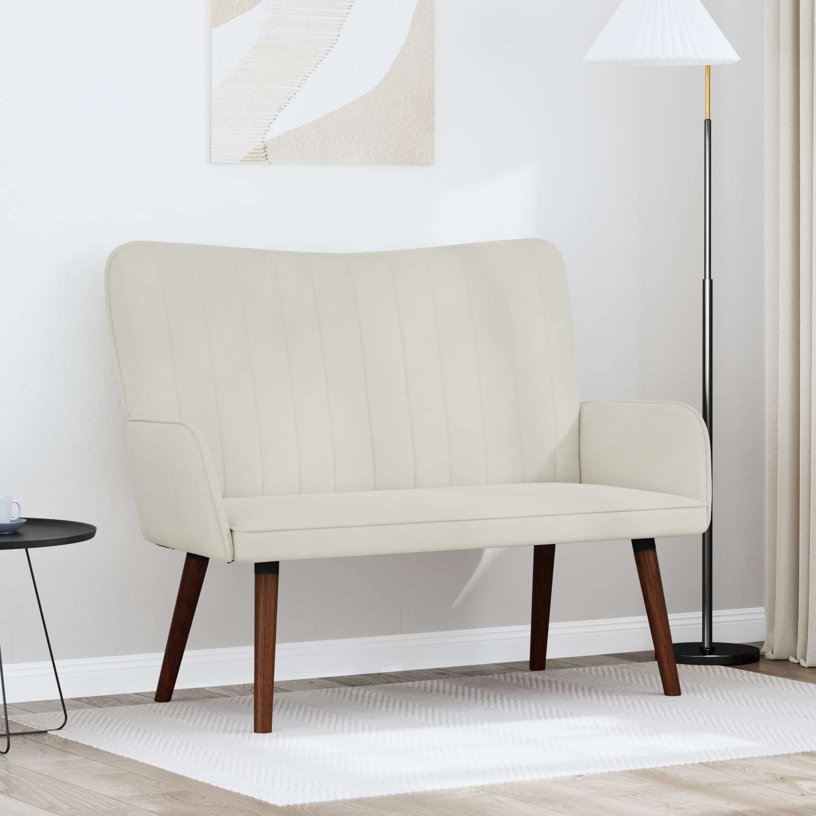 vidaXL Sofa dwuosobowa kremowy 115 x 61 x 87 cm Welur