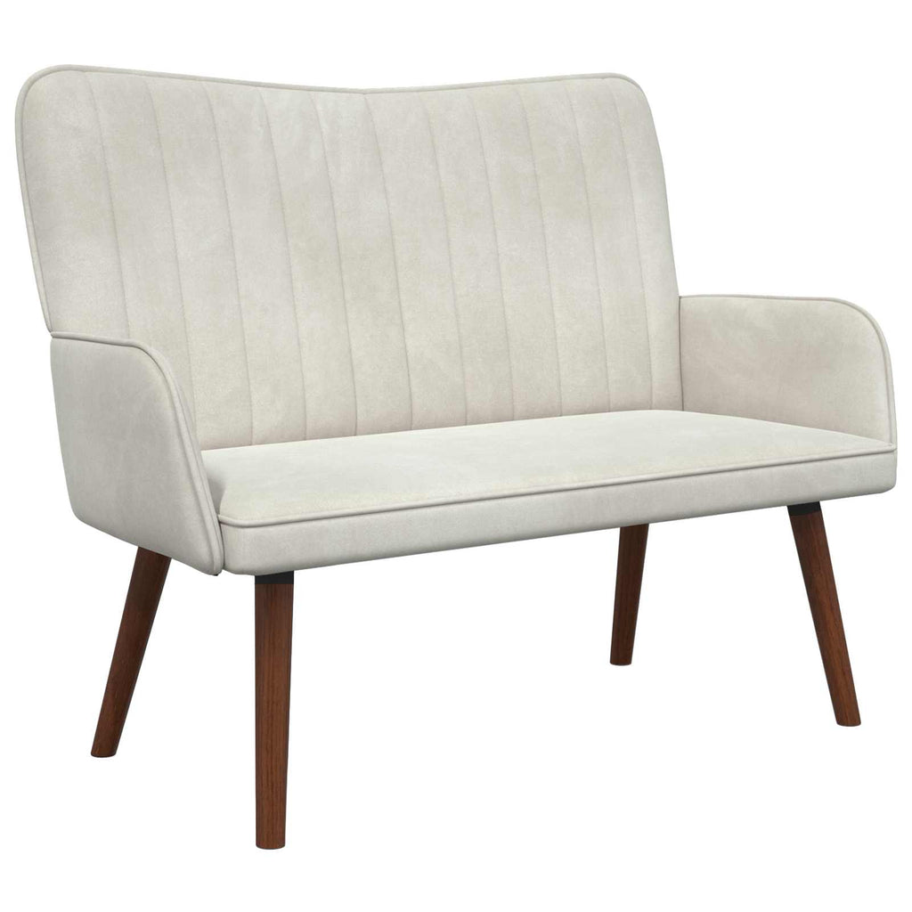 vidaXL Sofa dwuosobowa kremowy 115 x 61 x 87 cm Welur