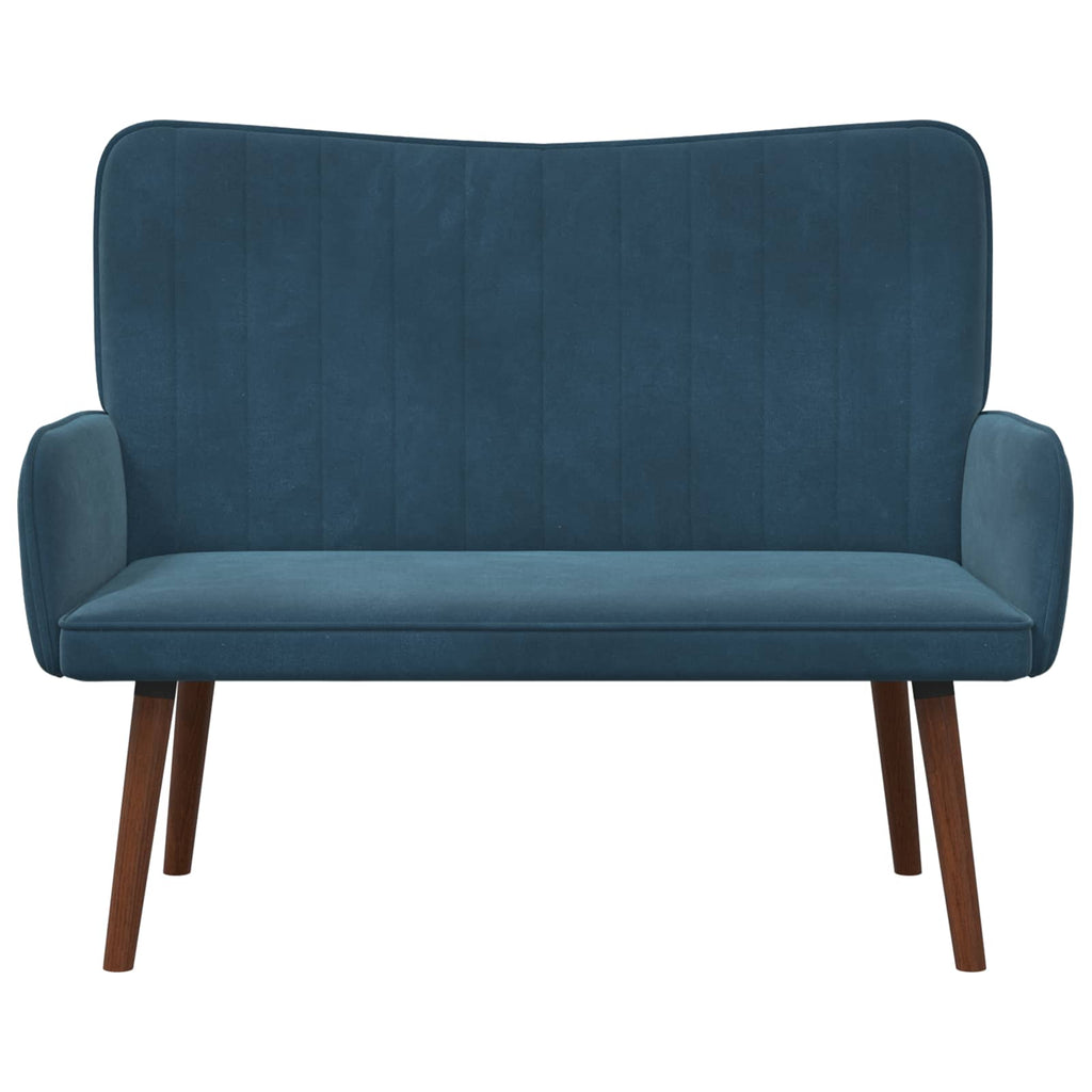 vidaXL Sofa dwuosobowa niebieski 115 x 61 x 87 cm Welur