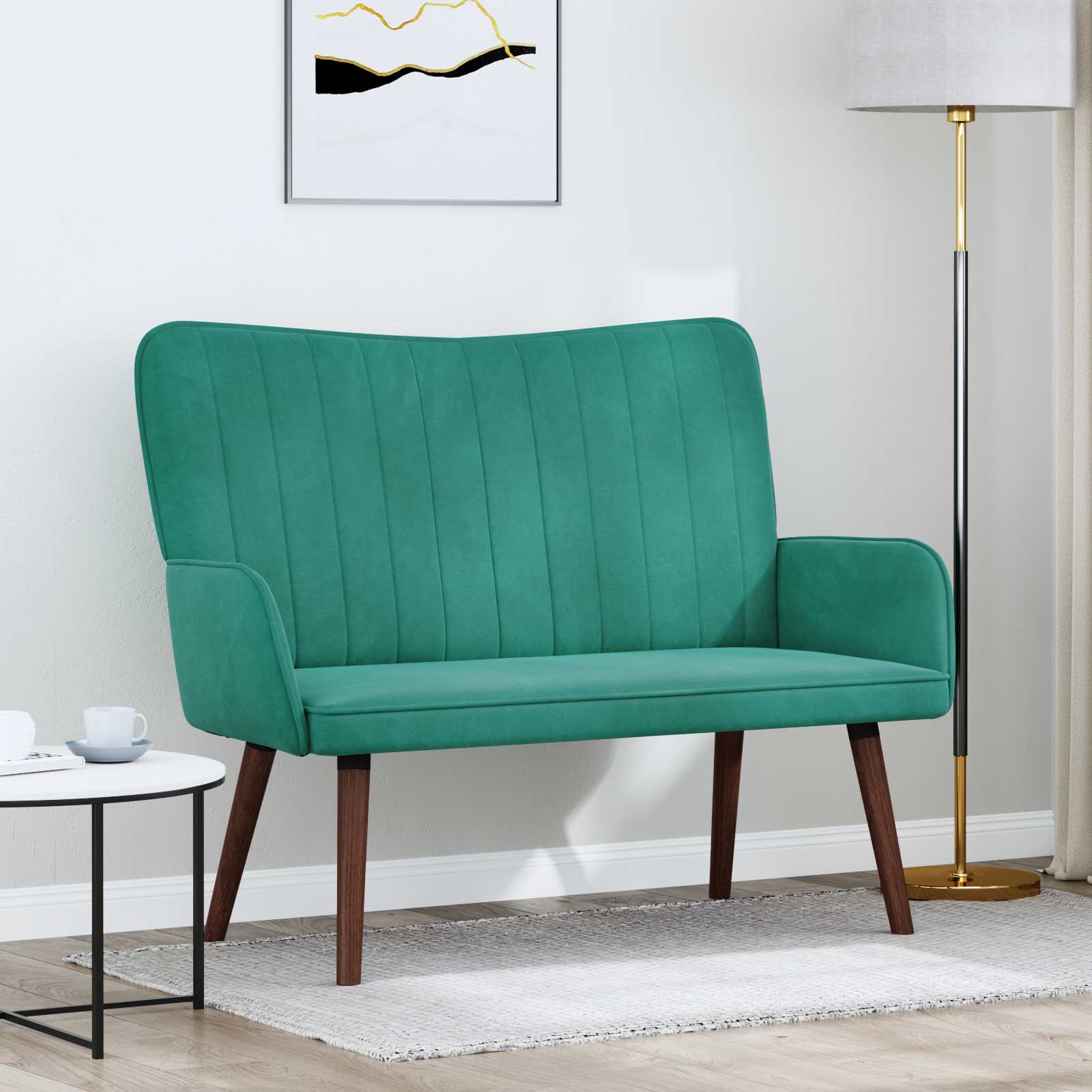 vidaXL Sofa dwuosobowa Turkusowy 115 x 61 x 87 cm Welur