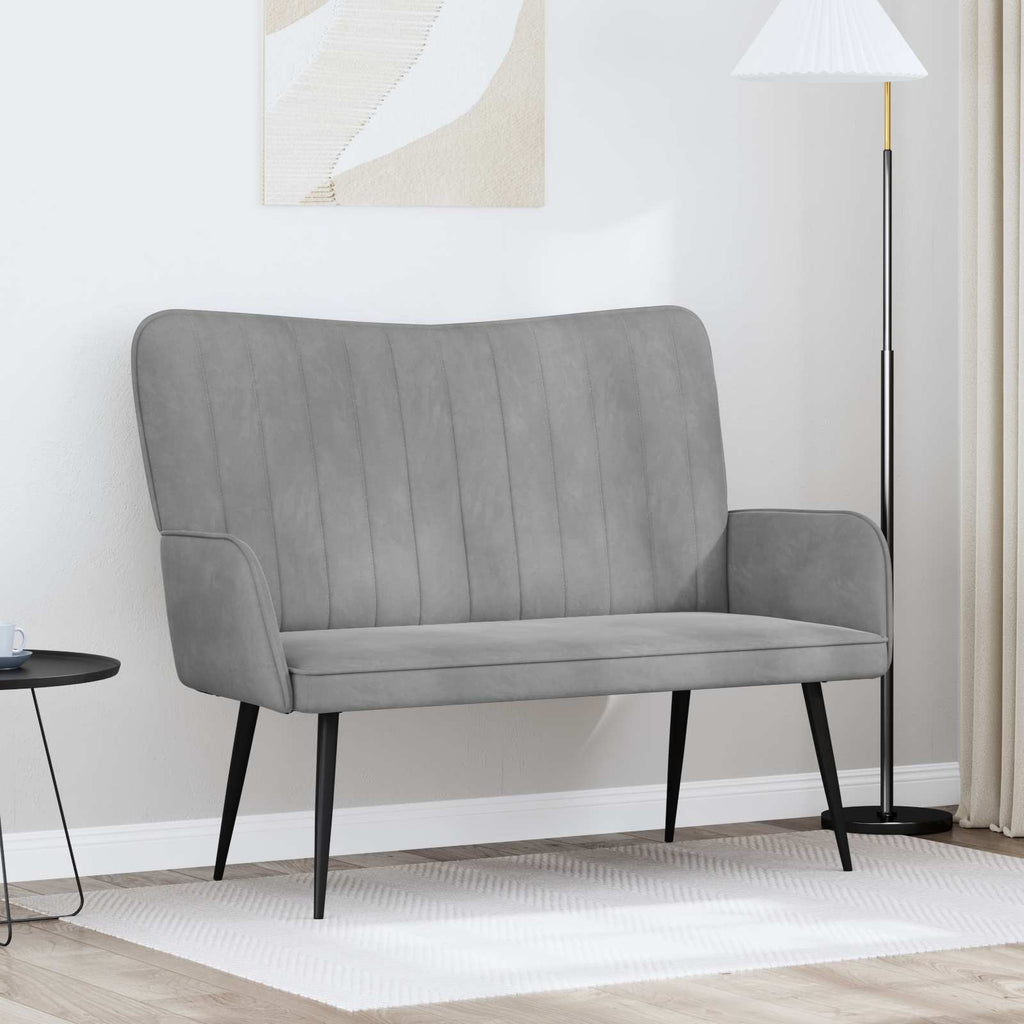 vidaXL Sofa dwuosobowa jasnoszary 115 x 61 x 87 cm Welur