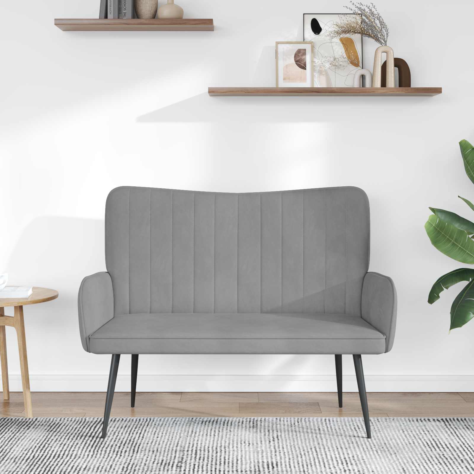 vidaXL Sofa dwuosobowa jasnoszary 115 x 61 x 87 cm Welur
