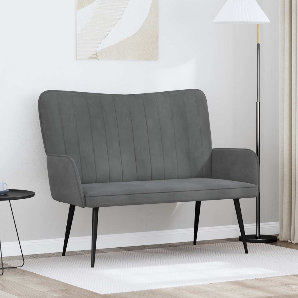 vidaXL Sofa dwuosobowa ciemnoszary 115 x 61 x 87 cm Welur