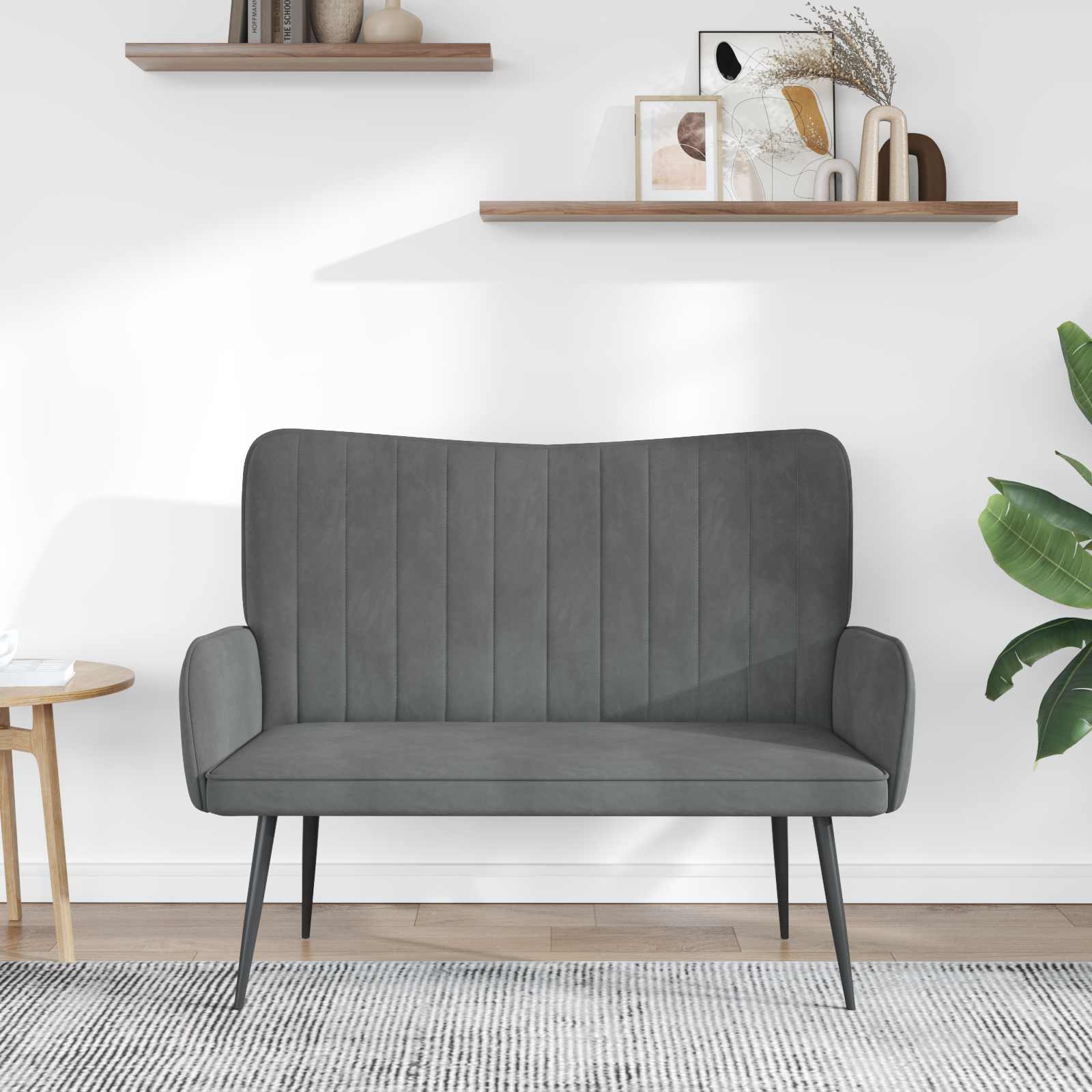 vidaXL Sofa dwuosobowa ciemnoszary 115 x 61 x 87 cm Welur
