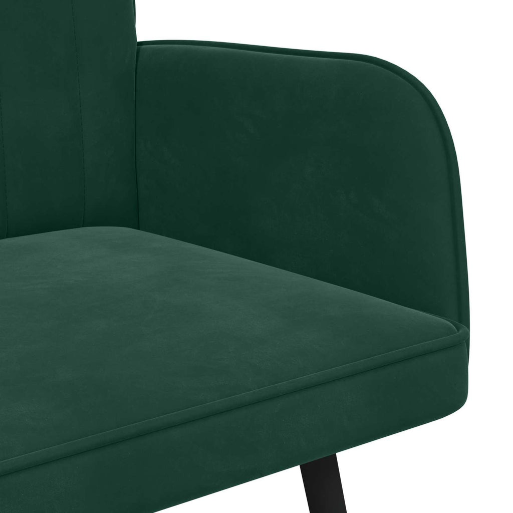 vidaXL Sofa dwuosobowa Ciemnozielony 115 x 61 x 87 cm Welur