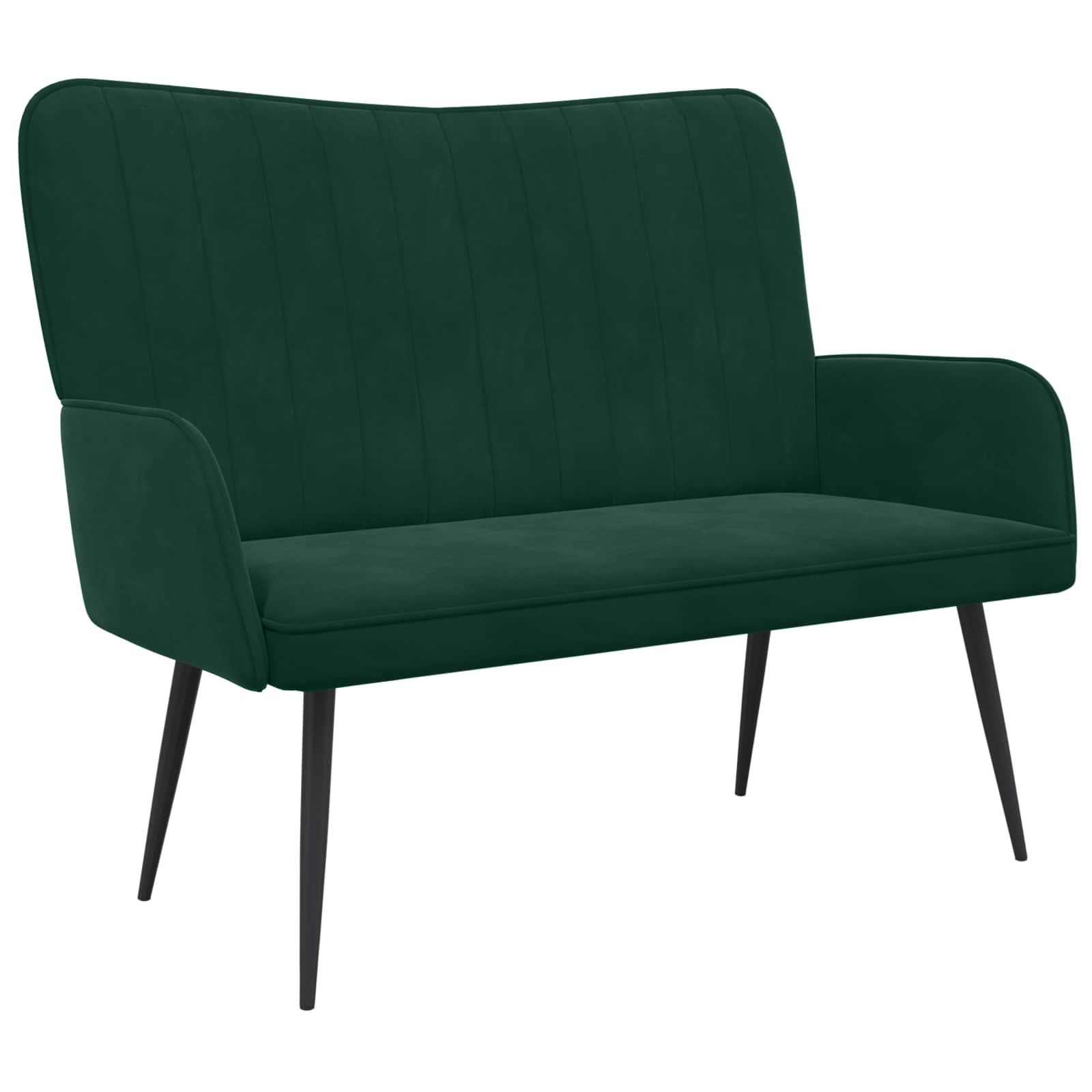 vidaXL Sofa dwuosobowa Ciemnozielony 115 x 61 x 87 cm Welur