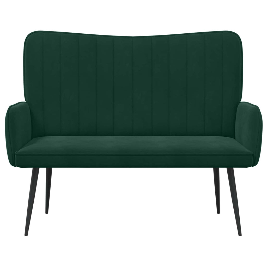 vidaXL Sofa dwuosobowa Ciemnozielony 115 x 61 x 87 cm Welur