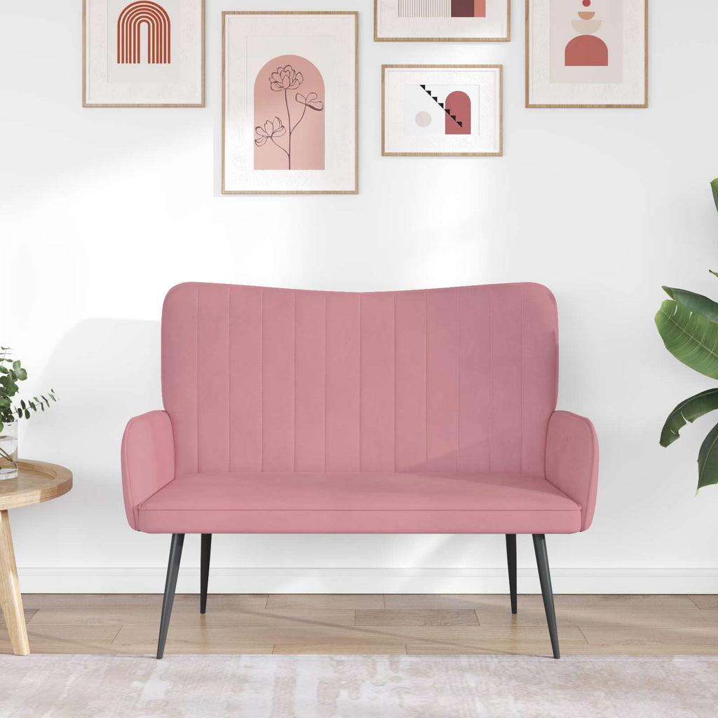 vidaXL Sofa dwuosobowa różowy 115 x 61 x 87 cm Welur