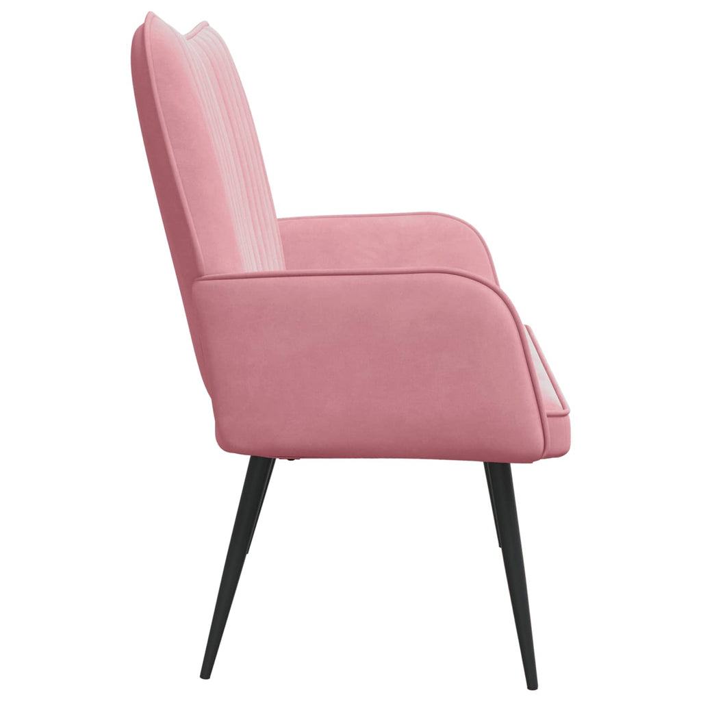 vidaXL Sofa dwuosobowa różowy 115 x 61 x 87 cm Welur