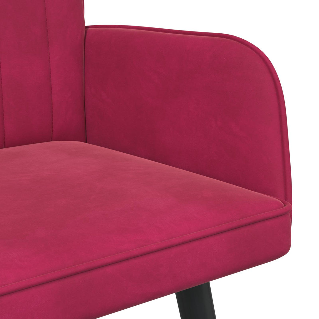 vidaXL Sofa dwuosobowa Czerwone wino 115 x 61 x 87 cm Welur