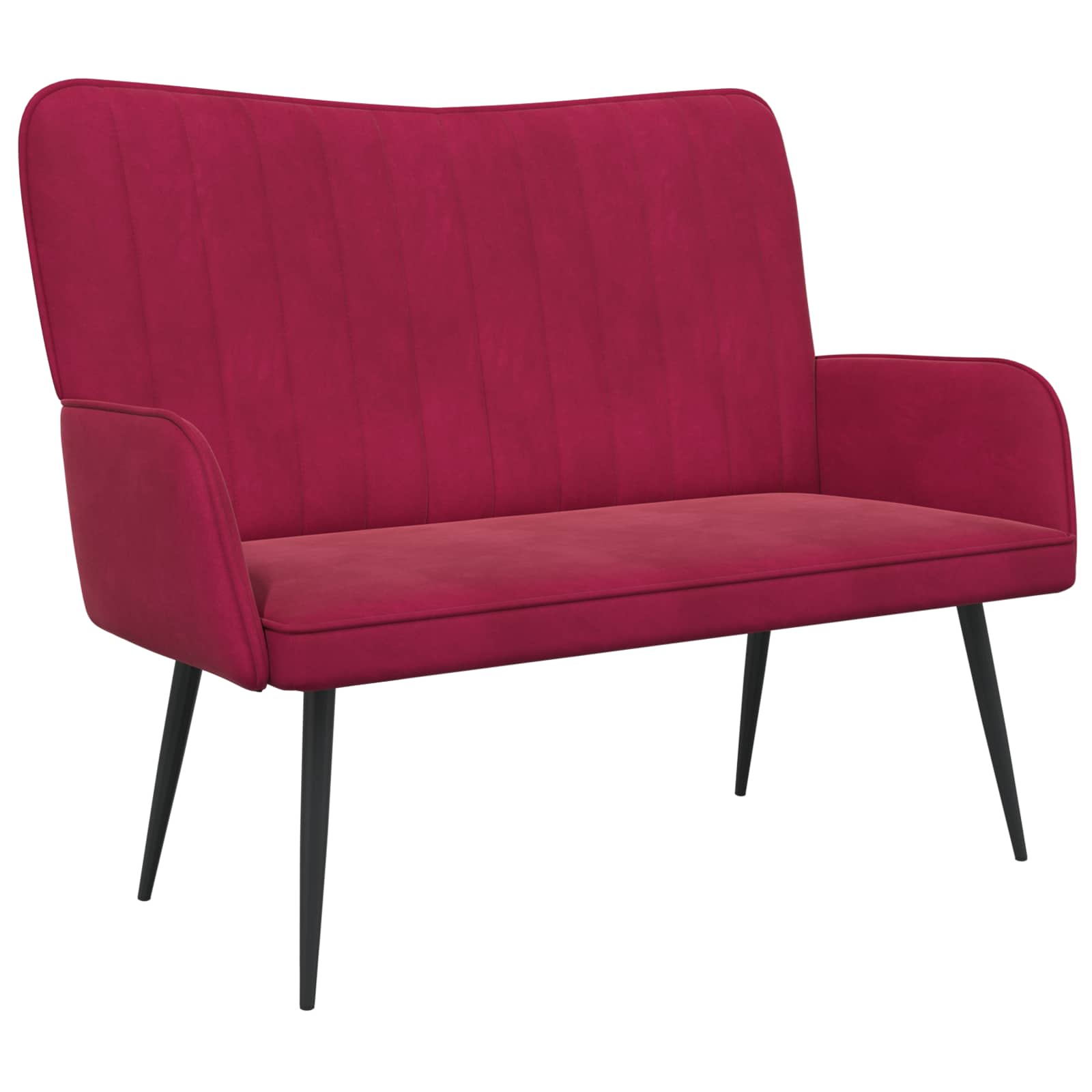 vidaXL Sofa dwuosobowa Czerwone wino 115 x 61 x 87 cm Welur