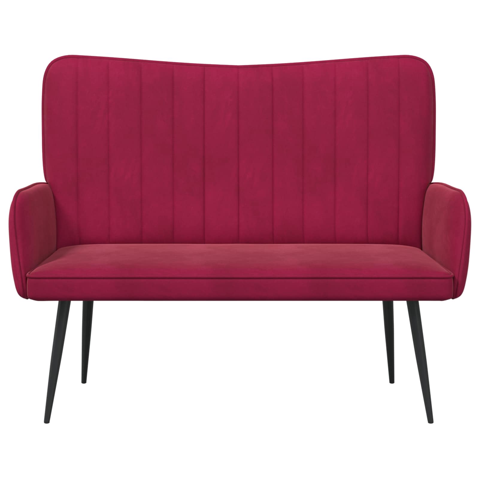 vidaXL Sofa dwuosobowa Czerwone wino 115 x 61 x 87 cm Welur
