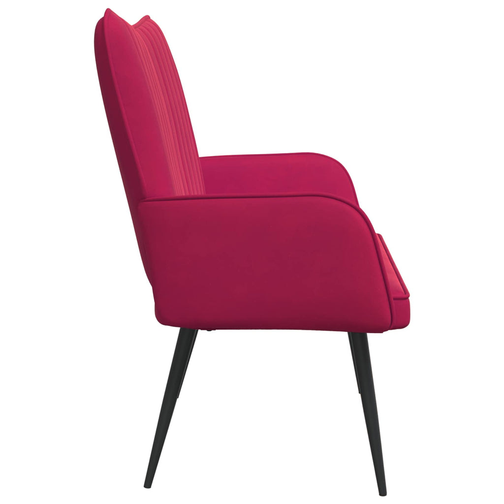 vidaXL Sofa dwuosobowa Czerwone wino 115 x 61 x 87 cm Welur