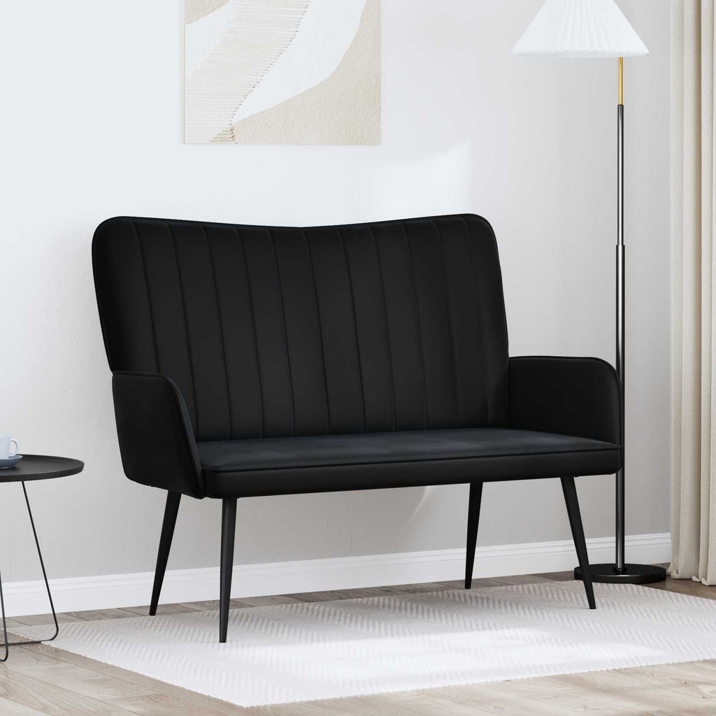 vidaXL Sofa dwuosobowa Czarny 115 x 61 x 87 cm Welur