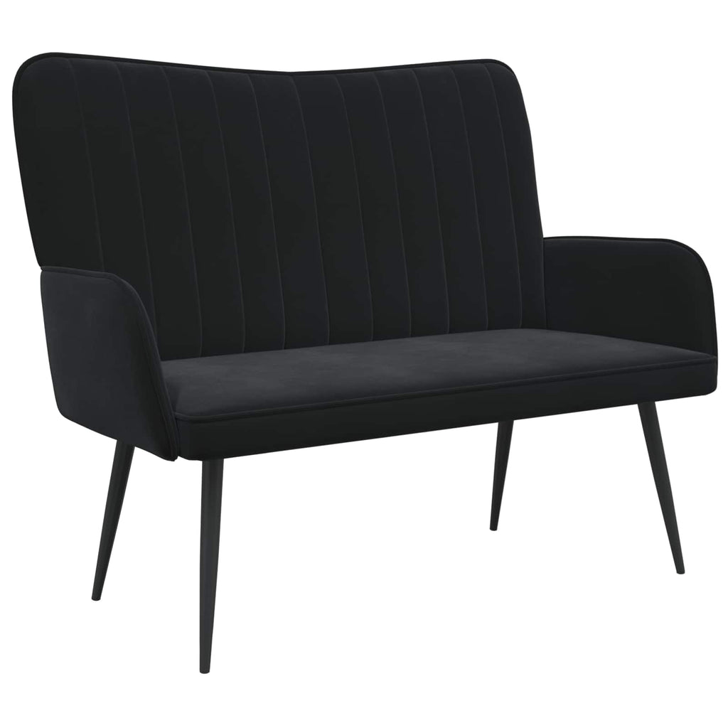 vidaXL Sofa dwuosobowa Czarny 115 x 61 x 87 cm Welur
