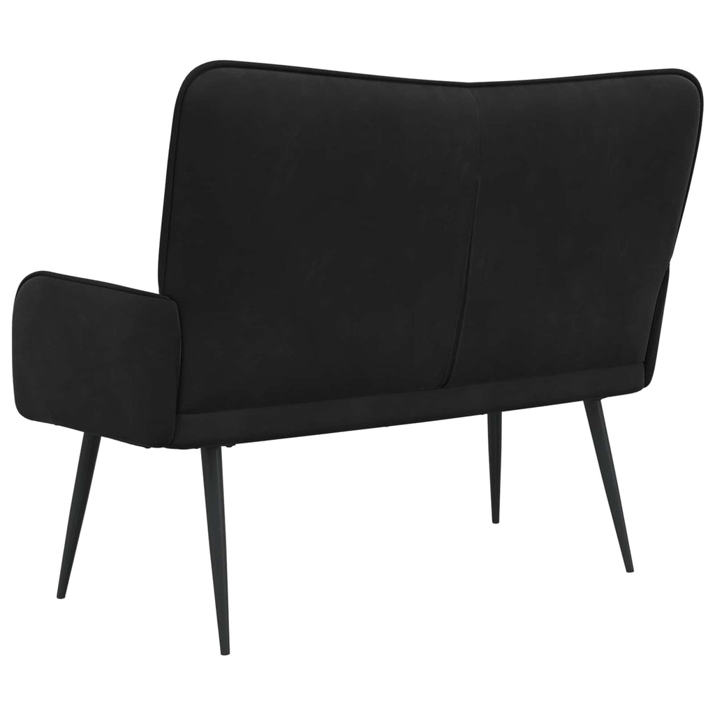 vidaXL Sofa dwuosobowa Czarny 115 x 61 x 87 cm Welur