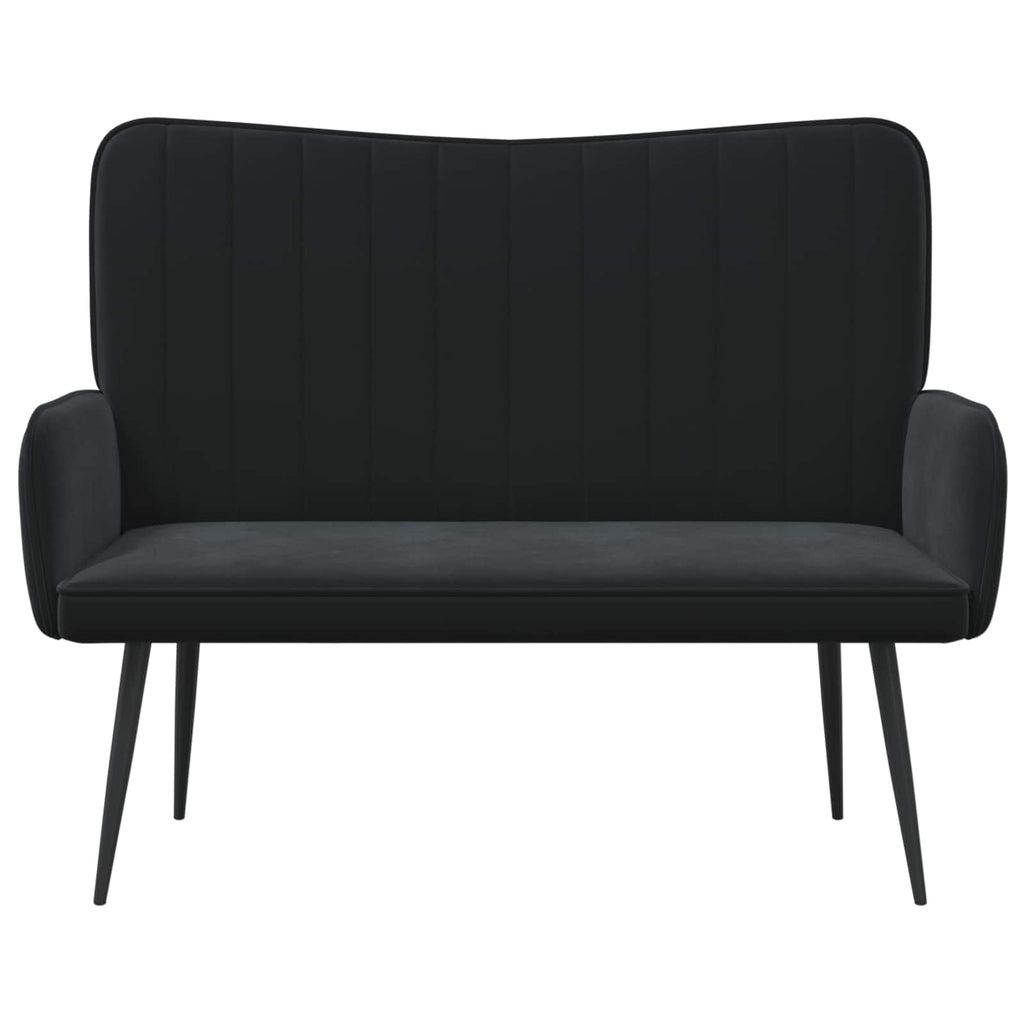 vidaXL Sofa dwuosobowa Czarny 115 x 61 x 87 cm Welur
