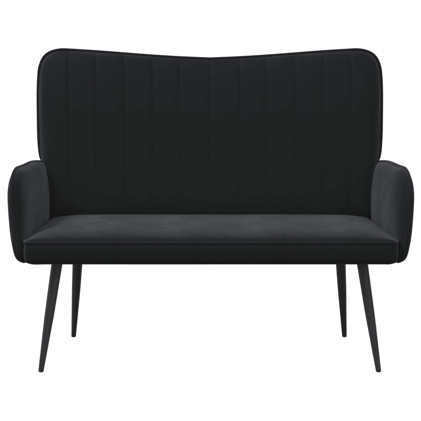 vidaXL Sofa dwuosobowa Czarny 115 x 61 x 87 cm Welur