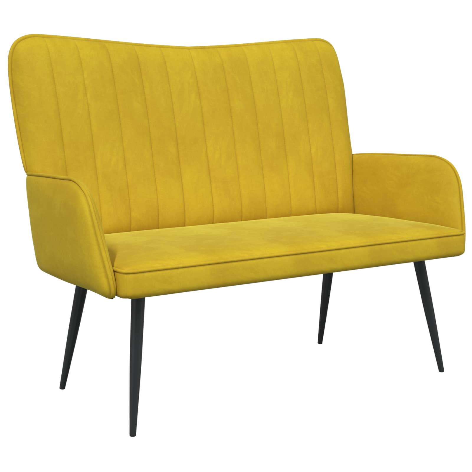 vidaXL Sofa dwuosobowa żółty 115 x 61 x 87 cm Welur