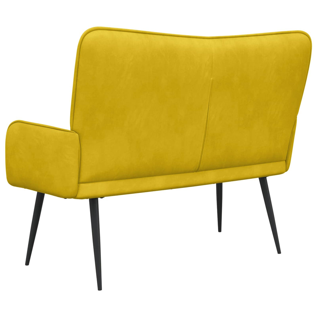 vidaXL Sofa dwuosobowa żółty 115 x 61 x 87 cm Welur