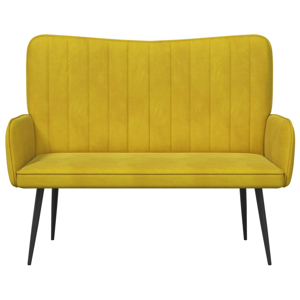 vidaXL Sofa dwuosobowa żółty 115 x 61 x 87 cm Welur