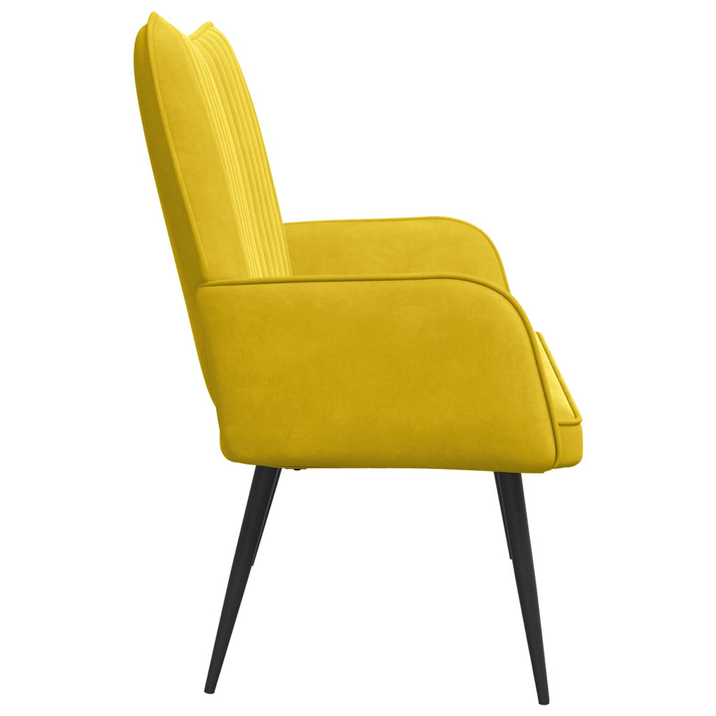 vidaXL Sofa dwuosobowa żółty 115 x 61 x 87 cm Welur