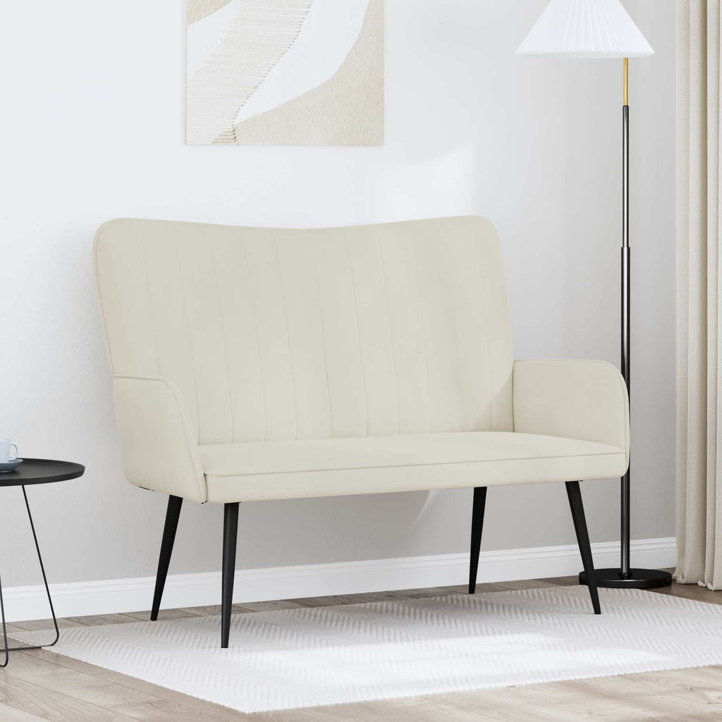 vidaXL Sofa dwuosobowa kremowy 115 x 61 x 87 cm Welur