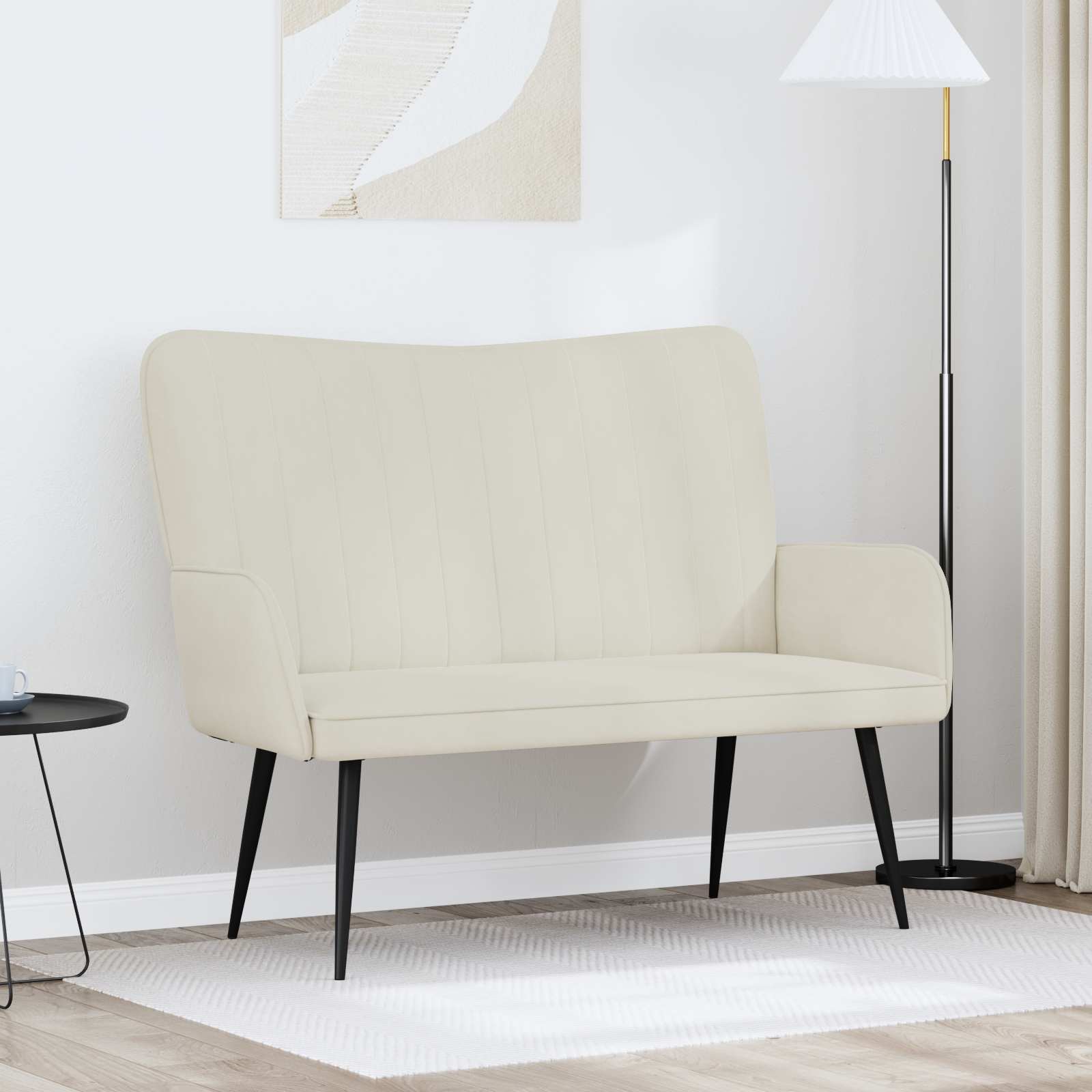 vidaXL Sofa dwuosobowa kremowy 115 x 61 x 87 cm Welur
