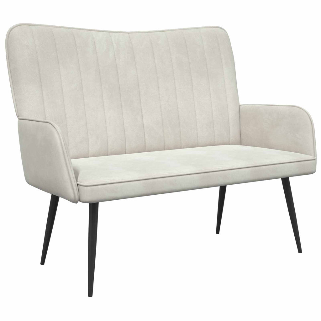 vidaXL Sofa dwuosobowa kremowy 115 x 61 x 87 cm Welur