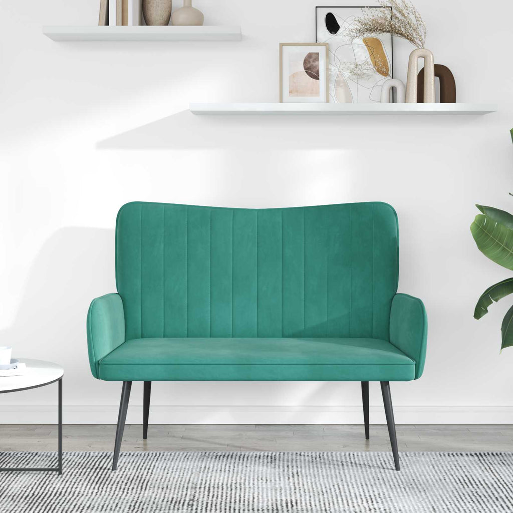 vidaXL Sofa dwuosobowa Turkusowy 115 x 61 x 87 cm Welur