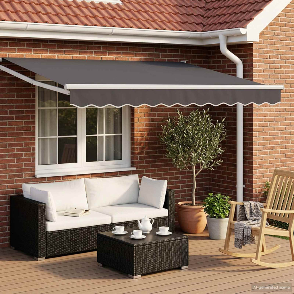 vidaXL Markiza wysuwana antracytowy 3 x 2 m 100% Poliester i Aluminium