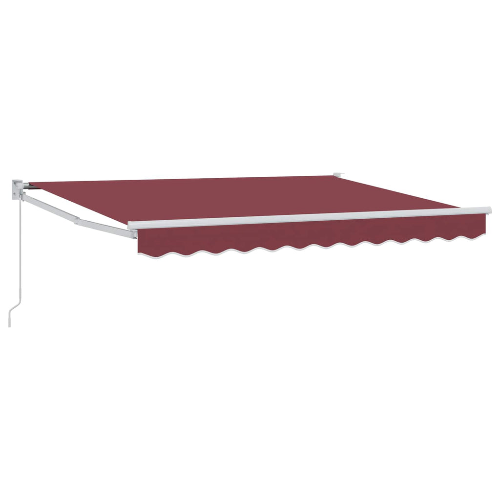 vidaXL Markiza wysuwana bordowy 3 x 2 m 100% Poliester i Aluminium