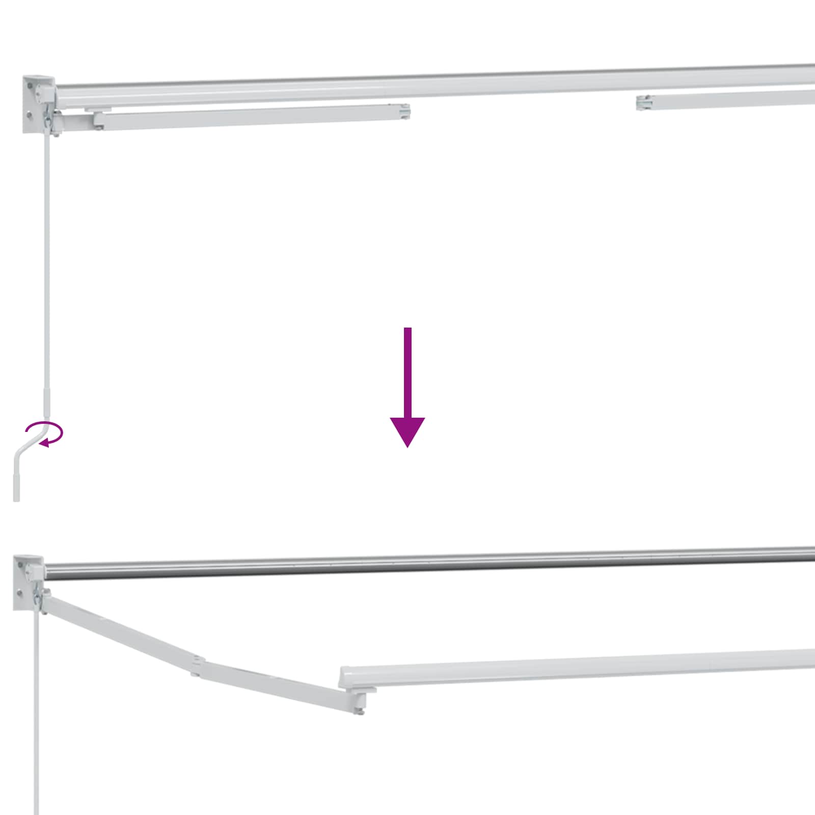 vidaXL Markiza wysuwana bordowy 3 x 2 m 100% Poliester i Aluminium