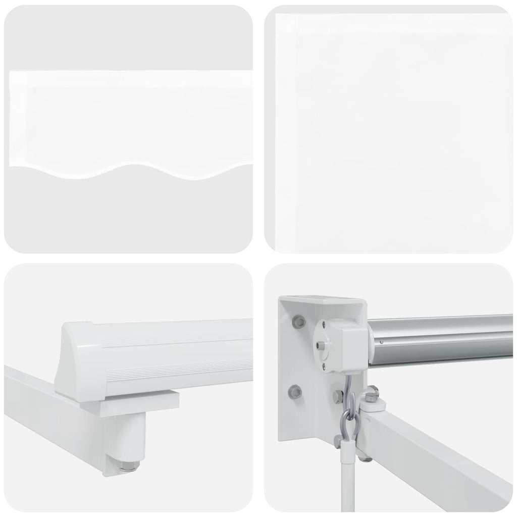 vidaXL Markiza wysuwana Biały 3,5 x 2 m 100% Poliester i Aluminium