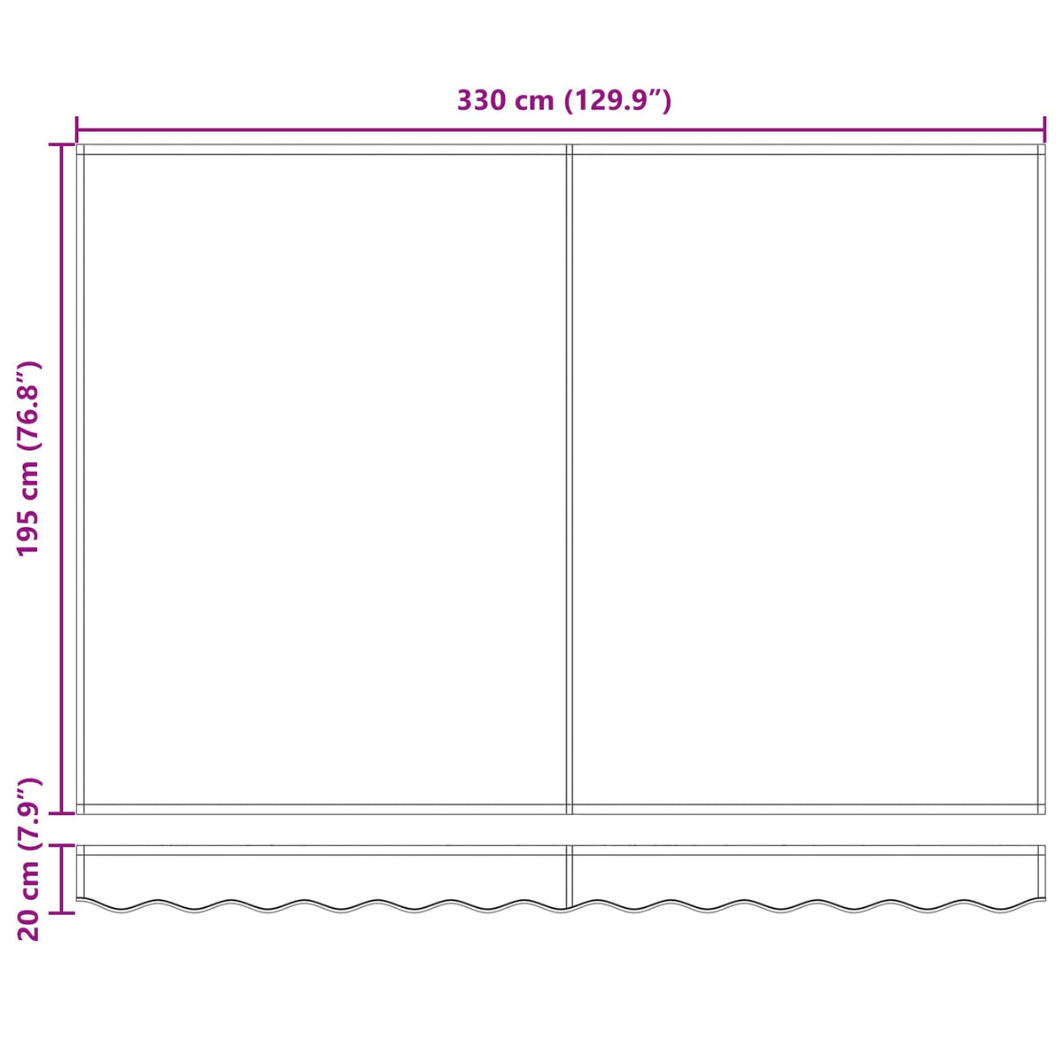 vidaXL Markiza wysuwana Biały 3,5 x 2 m 100% Poliester i Aluminium