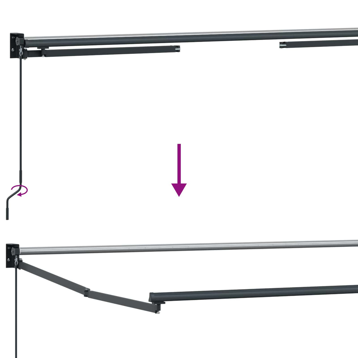 vidaXL Markiza wysuwana żółto-biały 3 x 2 m 100% Poliester i Aluminium