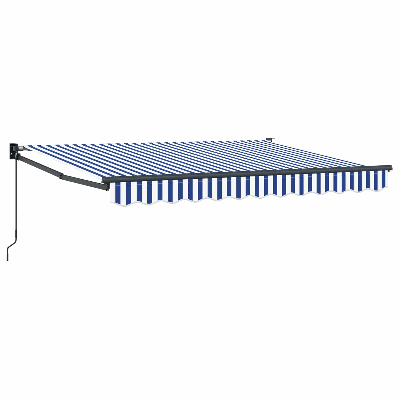 vidaXL Markiza wysuwana Niebieski i biały 3,5 x 2 m