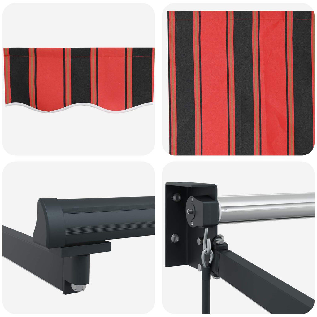 vidaXL Markiza ręczna z LEDami 3 x 2,5 m 100% Poliester i Aluminium