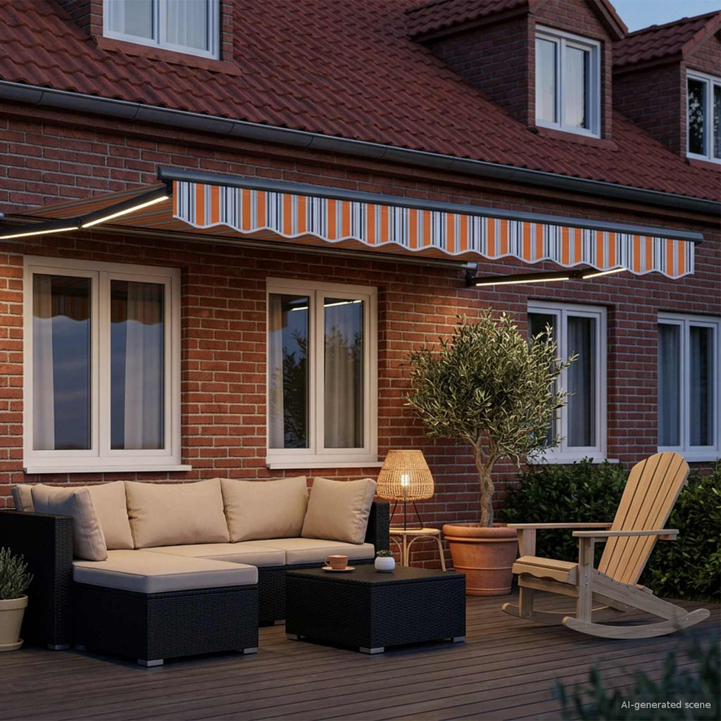 vidaXL Markiza ręczna z LEDami 3 x 2,5 m 100% Poliester i Aluminium
