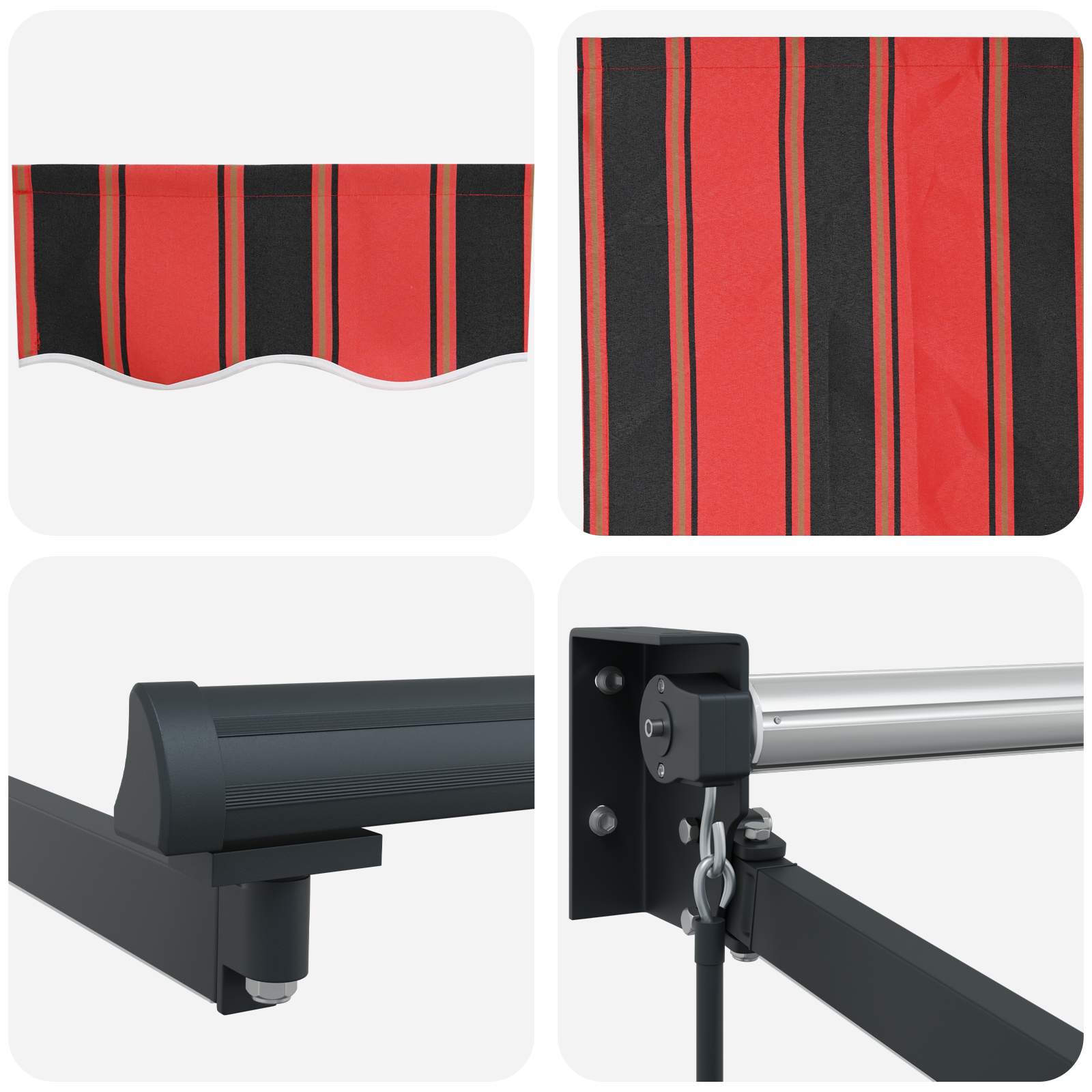 vidaXL Markiza ręczna z LEDami 5 x 3 m 100% Poliester i Aluminium