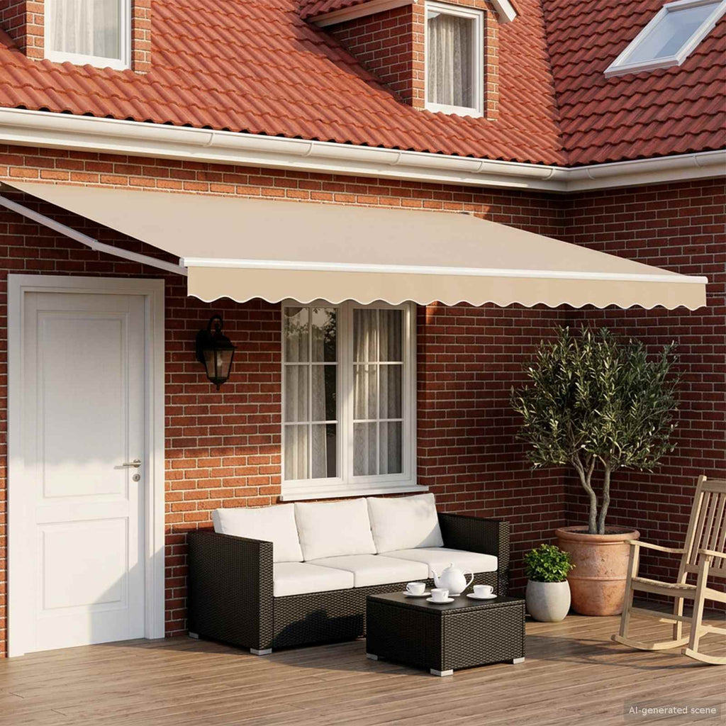 vidaXL Elektryczna Rozkładana Markiza Beżowy 4,5 × 3 m
