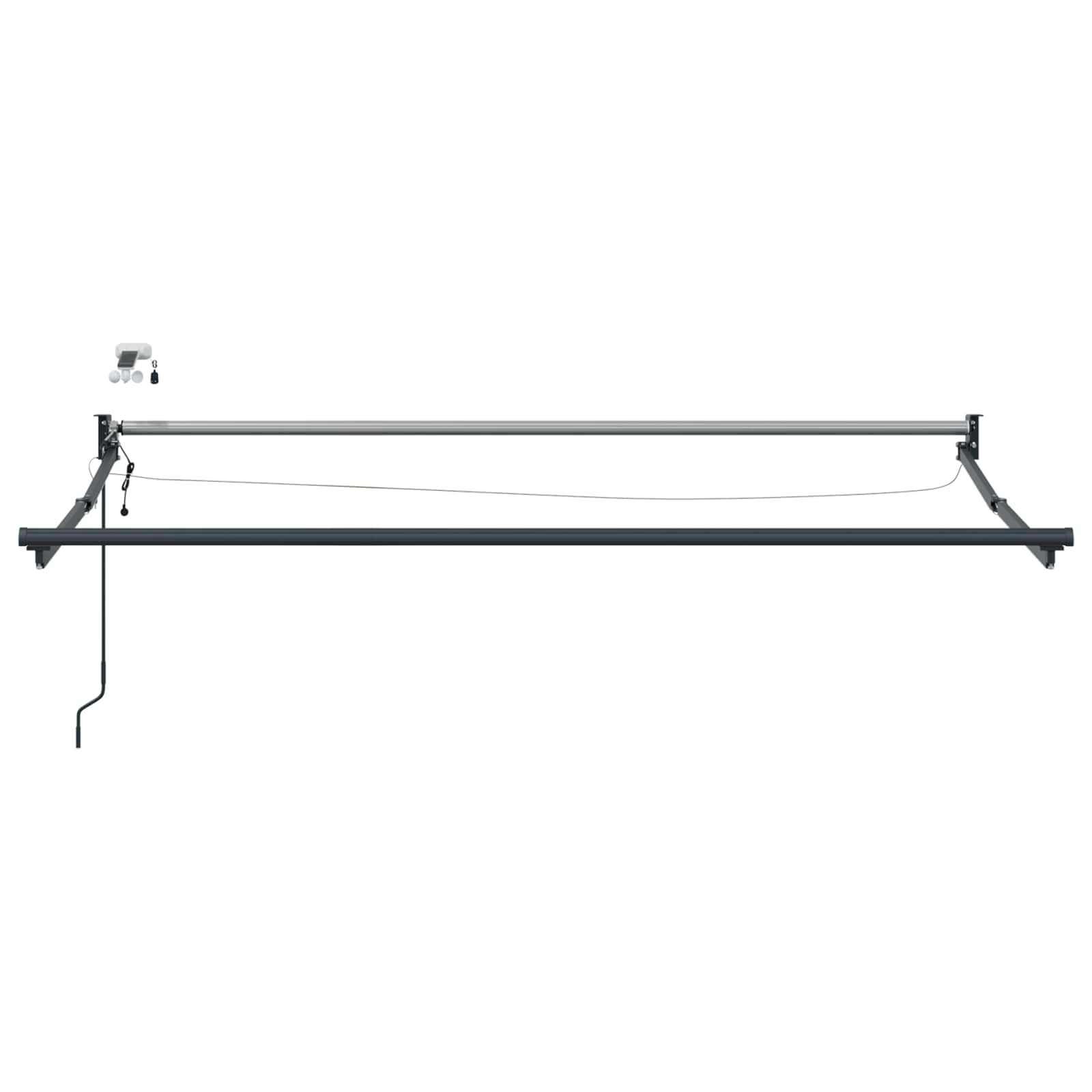 vidaXL Elektryczna Rozkładana Markiza Zielony i Biały 3,5 x 2,5 m